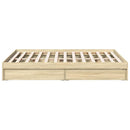 sengeramme med skuffer 135x190 cm konstrueret træ sonoma-eg
