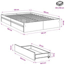 sengeramme med skuffer 135x190 cm konstrueret træ sonoma-eg