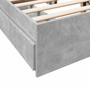 sengeramme med skuffer 135x190 cm konstrueret træ betongrå