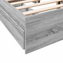 sengeramme med skuffer 120x190 cm konstrueret træ grå sonoma-eg