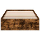 sengeramme med skuffer 90x190 cm konstrueret træ røget eg