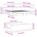 sengeramme med skuffer 180x200 cm konstrueret træ sonoma-eg