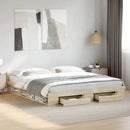 sengeramme med skuffer 180x200 cm konstrueret træ sonoma-eg