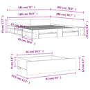 sengeramme med skuffer 180x200 cm konstrueret træ grå sonoma-eg