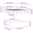 sengeramme med skuffer 160x200 cm konstrueret træ sonoma-eg