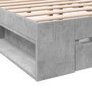 sengeramme med skuffer 160x200 cm konstrueret træ betongrå
