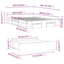 sengeramme med skuffer 160x200 cm konstrueret træ betongrå