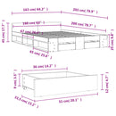 sengeramme med skuffer 160x200 cm konstrueret træ grå sonoma-eg