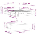 sengeramme med skuffer 150x200 cm konstrueret træ sonoma-eg