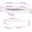 sengeramme med skuffer 140x200 cm konstrueret træ sonoma-eg