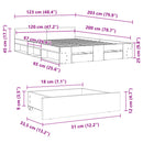 sengeramme med skuffer 120x200 cm konstrueret træ røget eg