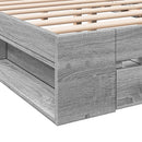 sengeramme med skuffer 120x200 cm konstrueret træ grå sonoma-eg