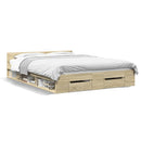 sengeramme med skuffer 120x190 cm konstrueret træ sonoma-eg