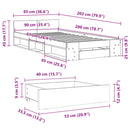 sengeramme med skuffe 90x200 cm konstrueret træ sonoma-eg