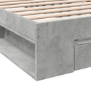 sengeramme med skuffe 90x200 cm konstrueret træ betongrå