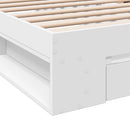 sengeramme med skuffe 75x190 cm konstrueret træ hvid