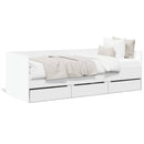 daybed med skuffer uden madras 100x200 cm hvid