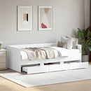 daybed med skuffer uden madras 100x200 cm hvid