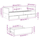 daybed med skuffer uden madras 100x200 cm betongrå