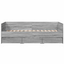 daybed med skuffer uden madras 100x200 cm grå sonoma-eg