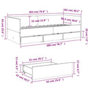 daybed med skuffer uden madras 100x200 cm grå sonoma-eg
