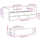 daybed med skuffer uden madras 90x200 cm sonoma-eg