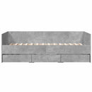 daybed med skuffer uden madras 90x200 cm betongrå
