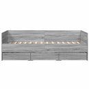 daybed med skuffer uden madras 90x200 cm grå sonoma-eg