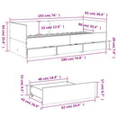 daybed med skuffer uden madras 90x190 cm sonoma-eg