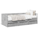 daybed med skuffer uden madras 90x190 cm betongrå
