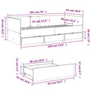 daybed med skuffer uden madras 90x190 cm grå sonoma-eg