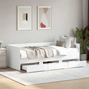 daybed med skuffer uden madras 75x190 cm hvid