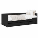 daybed med skuffer uden madras 75x190 cm sort