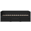 daybed med skuffer uden madras 75x190 cm sort