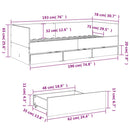 daybed med skuffer uden madras 75x190 cm sonoma-eg