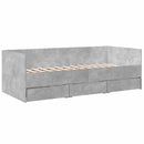 daybed med skuffer uden madras 75x190 cm betongrå