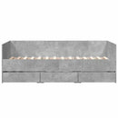 daybed med skuffer uden madras 75x190 cm betongrå