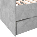 daybed med skuffer uden madras 75x190 cm betongrå