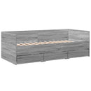 daybed med skuffer uden madras 75x190 cm grå sonoma-eg