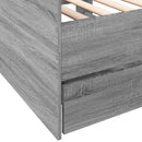 daybed med skuffer uden madras 75x190 cm grå sonoma-eg