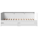 daybed med skuffer uden madras 100x200 cm hvid