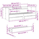 daybed med skuffer uden madras 100x200 cm røget eg