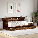 daybed med skuffer uden madras 100x200 cm røget eg