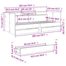 daybed med skuffer uden madras 100x200 cm grå sonoma-eg