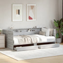 daybed med skuffer uden madras 100x200 cm grå sonoma-eg