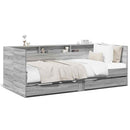daybed med skuffer uden madras 90x200 cm grå sonoma-eg