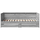 daybed med skuffer uden madras 90x200 cm grå sonoma-eg