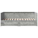 daybed med skuffer uden madras 90x190 cm betongrå