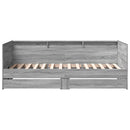 daybed med skuffer uden madras 90x190 cm grå sonoma-eg