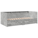 daybed med skuffer uden madras 75x190 cm betongrå